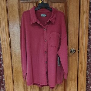 "Sparkling Merlot" Bottom Up Shacket NWT 16W-18W*